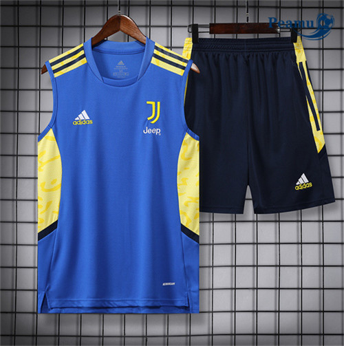 Peamu - Maillot Kit Entrainement Foot Juventus Debardeur + Pantalon Bleu 2022-2023