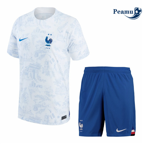 Peamu - Maillot foot p087 France Enfant Exterieur 2022-2023