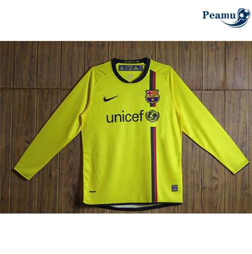 Peamu - p405 Maillot foot Retro Barcelone Exterieur Manche Longue 2008-09