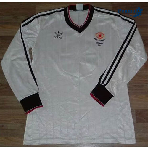 Peamu - p437 Maillot foot Retro Manchester United Maillot Manche Longue 1982-84