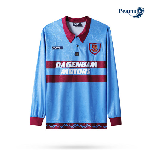 Peamu - p447 Maillot foot Retro West Ham Exterieur Manche Longue 1995-1997