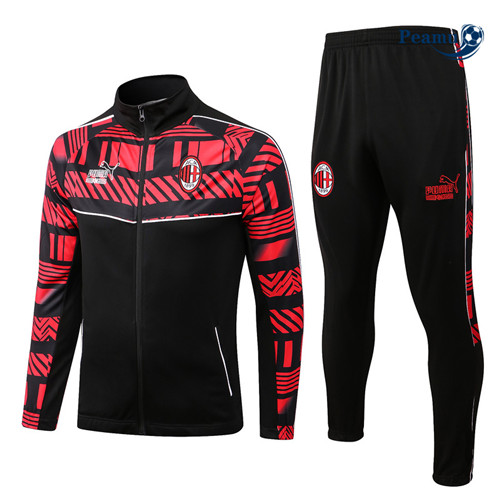 Peamu - Veste Survetement Foot p264 AC Milan Noir/Rouge 2022-2023