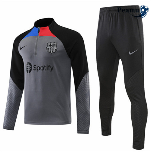 Peamu - Survetement Foot p075 Barcelone Gris/Noir 2022-2023