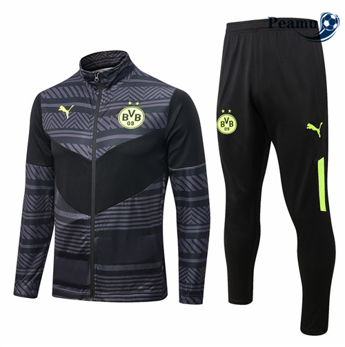 Peamu - Veste Survetement Foot p065 Borussia Dortmund Noir/Gris 2022-2023