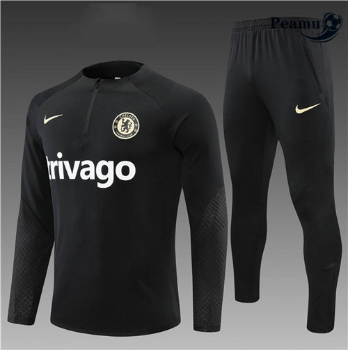 Peamu - Survetement Foot p334 Chelsea Enfant Noir 2022-2023