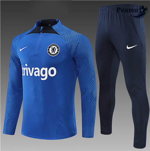 Peamu - Survetement Foot p336 Player Chelsea Enfant Bleu/Noir 2022-2023