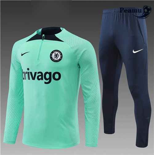 Peamu - Survetement Foot p338 Player Chelsea Enfant Vert/Noir 2022-2023
