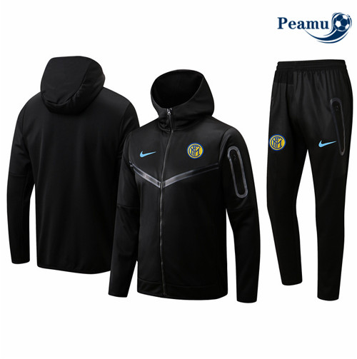 Peamu - Veste Survetement Foot p274 Inter Milan à capuche Noir 2022-2023