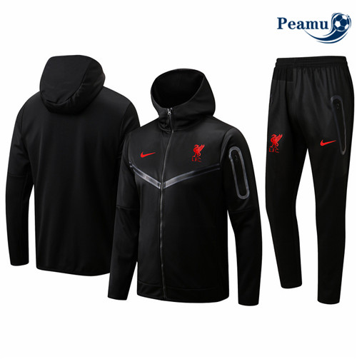 Peamu - Veste Survetement Foot p202 Liverpool Noir 2022-2023