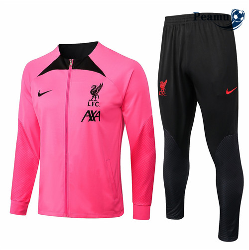 Peamu - Veste Survetement Foot p204 Liverpool Rose/Noir 2022-2023