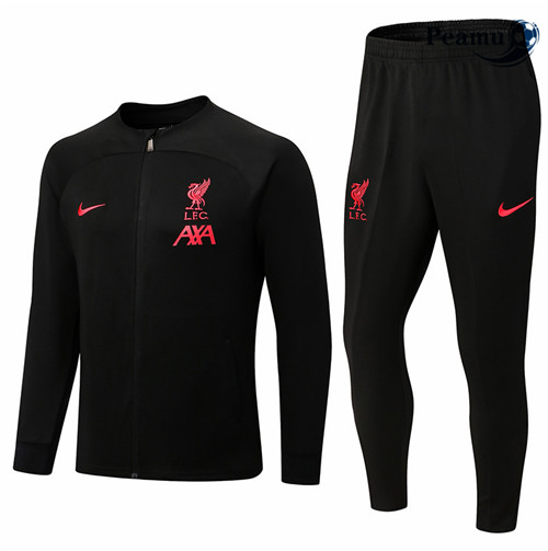 Peamu - Veste Survetement Foot p219 Liverpool Noir 2022-2023