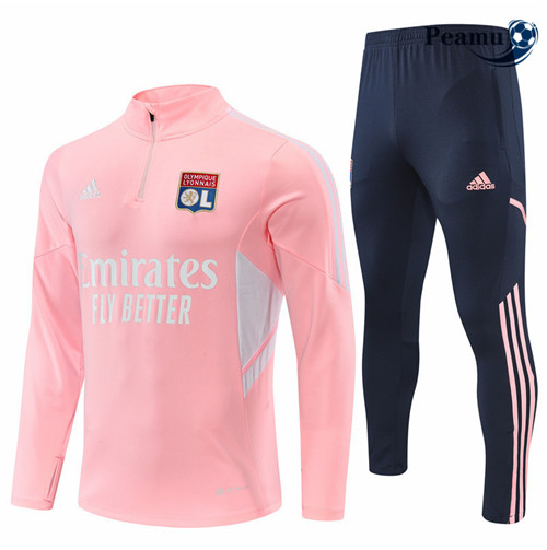 Peamu - Survetement Foot p108 Lyon Rose/Noir 2022-2023