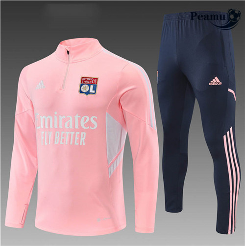 Peamu - Survetement Foot p308 Lyon Enfant Rose/Noir 2022-2023
