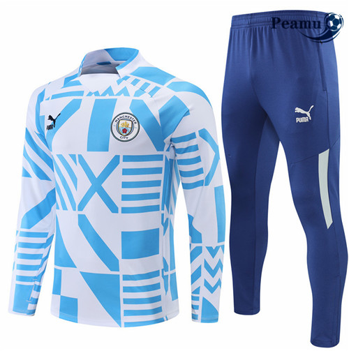 Peamu - Survetement Foot p227 Manchester City Bleu/Blanc 2022-2023