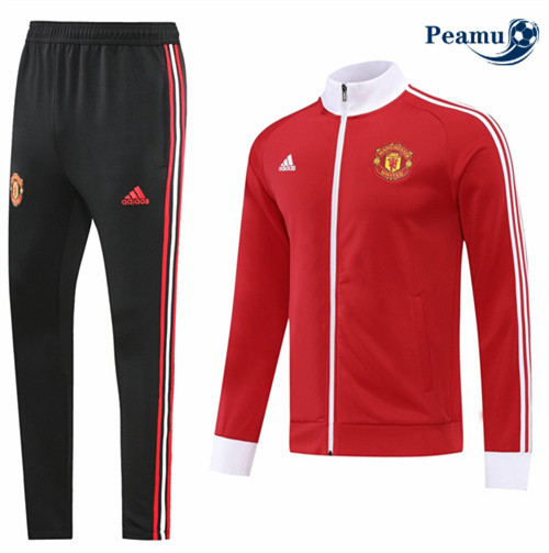 Peamu - Veste Survetement Foot p247 Manchester United Rouge/Noir 2022-2023