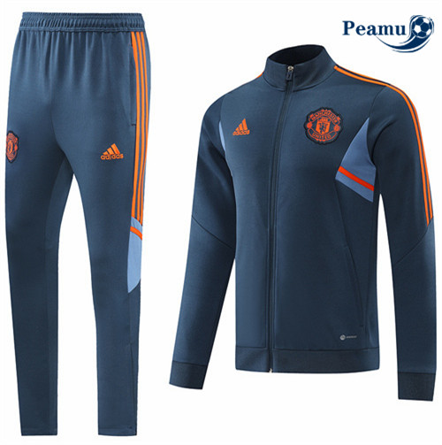 Peamu - Veste Survetement Foot p248 Manchester United Bleu Marine 2022-2023
