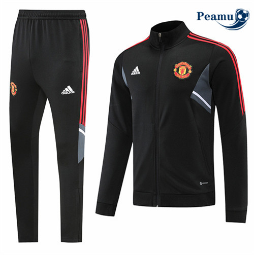 Peamu - Veste Survetement Foot p249 Manchester United Noir 2022-2023