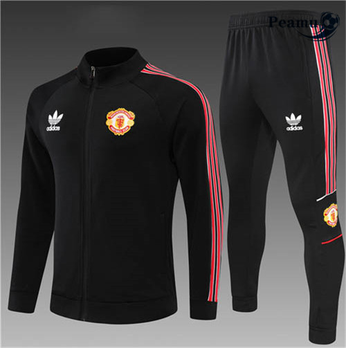 Peamu - Veste Survetement Foot p352 Manchester United Enfant Noir 2022-2023