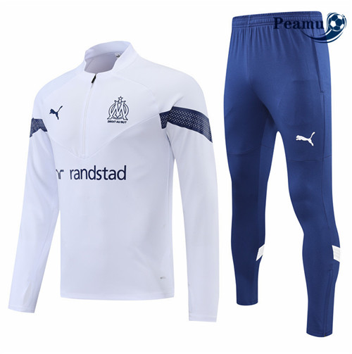 Peamu - Survetement Foot p113 Marseille Blanc/Bleu 2022-2023