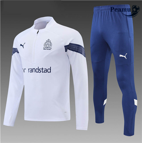 Peamu - Survetement Foot p313 Marseille Enfant Blanc/Bleu 2022-2023