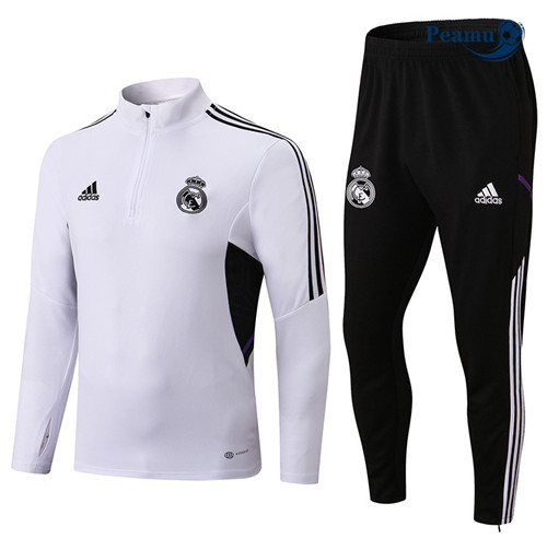 Peamu - Survetement Foot p091 Real Madrid Blanc/Noir 2022-2023