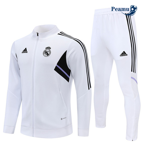 Peamu - Veste Survetement Foot p093 Real Madrid Blanc 2022-2023