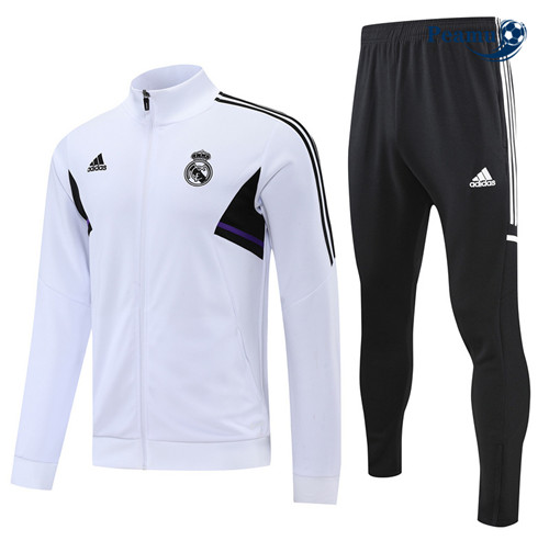 Peamu - Veste Survetement Foot p103 Real Madrid Blanc/Noir 2022-2023