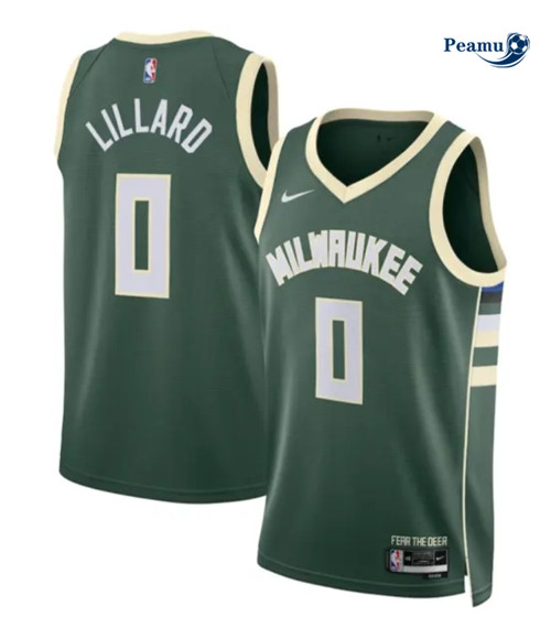 Peamu: Maillot foot Damian Lillard, Milwaukee Bucks 2023/24/24 - Icon