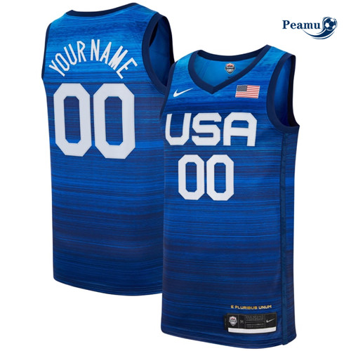 Peamu: Maillot foot Custom, USA - Bleu Marine