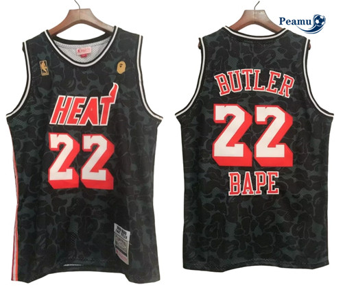 Peamu: Maillot foot Jimmy Butler, Miami Heat x Bape 'Black' - 2023/24