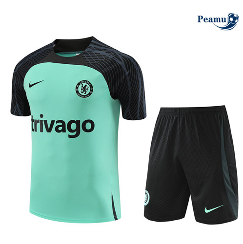 Maillot foot Kit Entrainement Chelsea + Shorts Vert 2023/2024 p6543