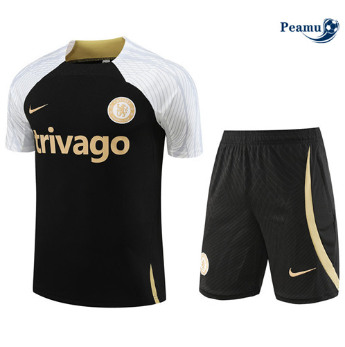 Maillot foot Kit Entrainement Chelsea + Shorts Noir 2023/2024 p6545