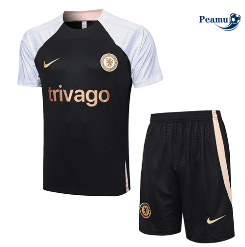 Maillot foot Kit Entrainement Chelsea + Shorts Noir 2023/2024 p6546