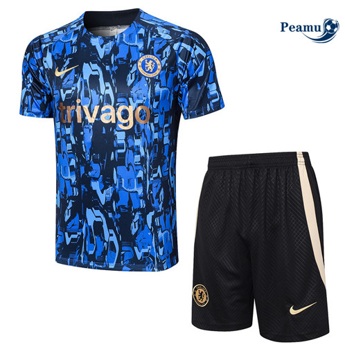 Maillot foot Kit Entrainement Chelsea + Shorts Bleu 2023/2024 p6547