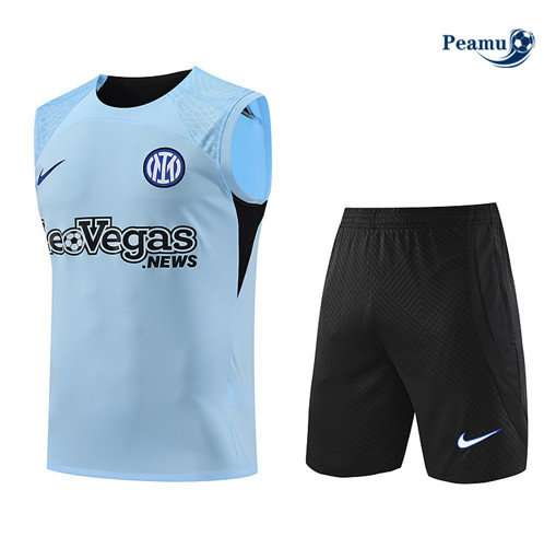 Maillot foot Kit Entrainement Inter Milan Debardeur + Shorts Bleu 2023/2024 p6576