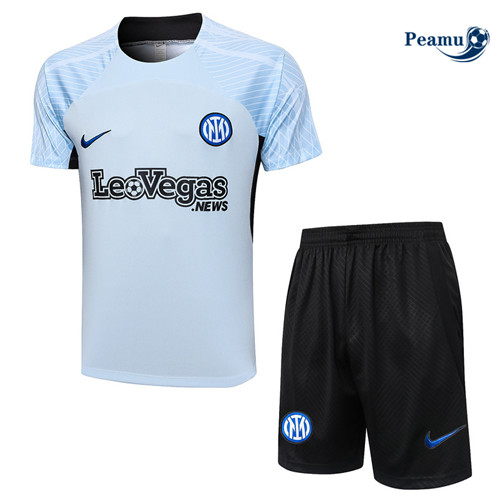 Maillot foot Kit Entrainement Inter Milan + Shorts Gris Ciel 2023/2024 p6577