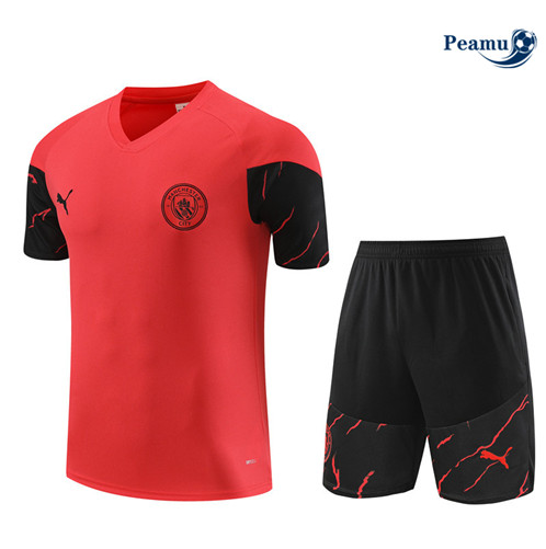 Maillot foot Kit Entrainement Manchester City Enfant + Shorts Orange 2023/2024 p6552