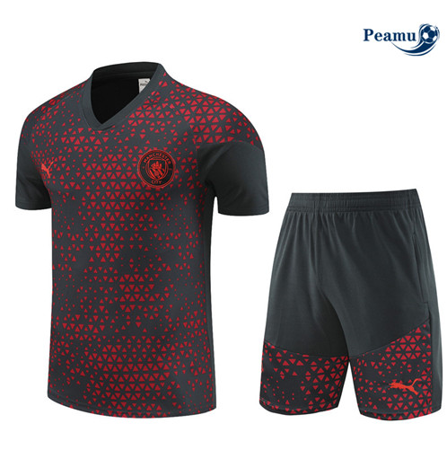 Maillot foot Kit Entrainement Manchester City Enfant + Shorts Gris Foncé 2023/2024 p6555