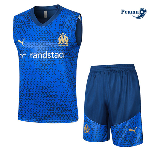 Maillot foot Kit Entrainement Marseille Debardeur + Shorts Bleu marine 2023/2024 p6500