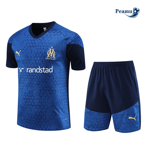Maillot foot Kit Entrainement Marseille Enfant + Shorts Bleu marine 2023/2024 p6508