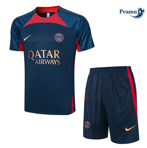 Maillot foot Kit Entrainement Paris PSG + Shorts Bleu marine 2023/2024 p6522