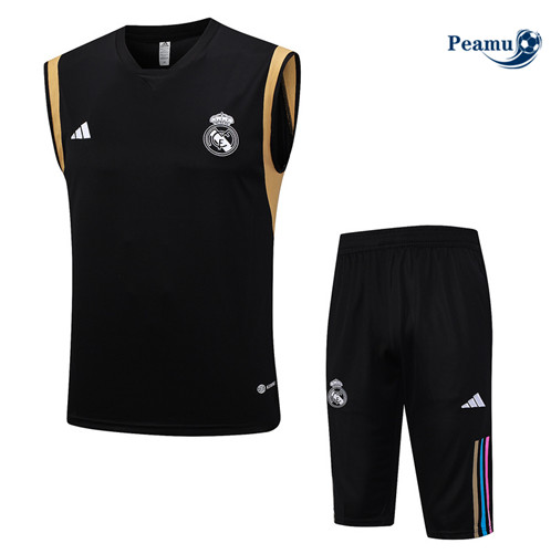 Maillot foot Kit Entrainement Real Madrid Debardeur + Shorts Noir 2023/2024 p6490