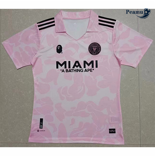 Maillot foot Inter Miami Trilateral Bath ape Rose 2023/2024 p6127