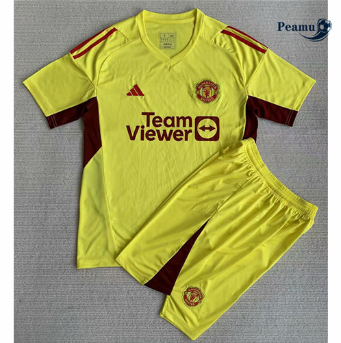 Maillot foot Manchester United Enfant Gardien de but Jaune 2023/2024 p6053