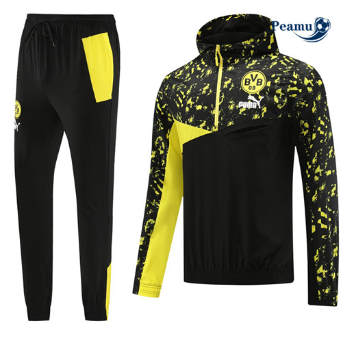 Maillot foot Survetement Borussia Dortmund à capuche Noir 2023/2024 p6265