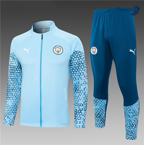 Maillot foot Veste Survetement Manchester City Bleu Ciel 2023/2024 p6355