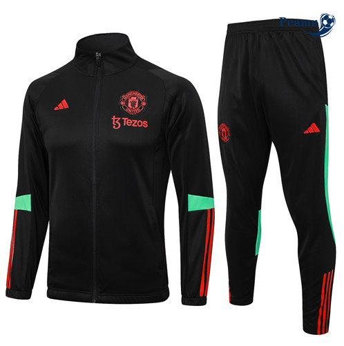 Maillot foot Veste Survetement Manchester United Enfant Noir 2023/2024 p6445