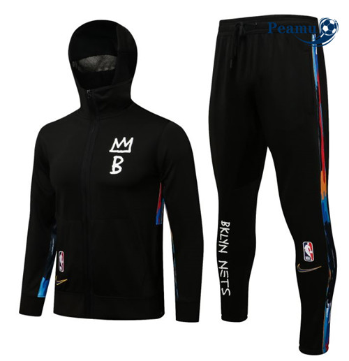 Peamu - Maillot foot Survetement Brooklyn Nets 21/22 - Noir p3820
