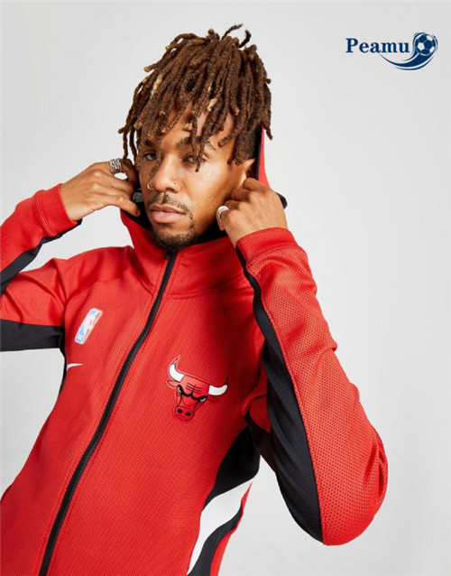 Peamu - Maillot foot Veste Survetement à Capuche Chicago Bulls - Rouge p3828