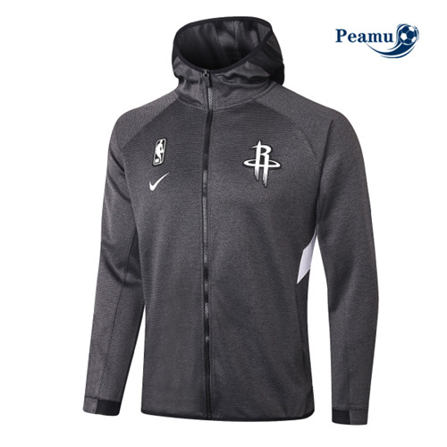 Peamu - Maillot foot Veste Survetement à Capuche Hoston Rockets - Noir p3849